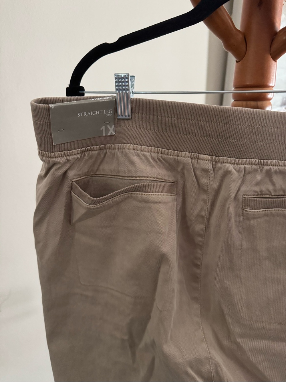 NWT Soft Surroundings Khaki Tan Capri Ankle Cropped Canvas Pants Size 1X - Picture 10 of 12